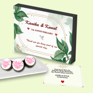 Elegant Green Leaves Design Chocolate Wooden Gift Box